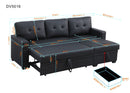 Upholstered Pull Out Sectional Sofa With Chaise by HouseOfZazla