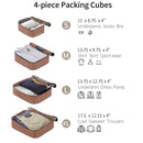 4 Piece Luggage Suitcase Set, Hard Shell Lightweight Expandable Travel Luggage With 4 Packing Cubes