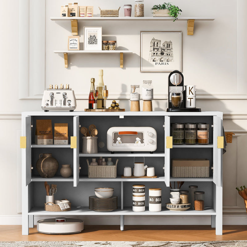 U_STYLE 55.1'' Storage Sideboard with 4-Doors, photo 2 of 10