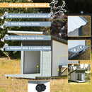 Modern Design Outdoor Dog House With Food Bowl And Wheels Pine - Gray / White by HouseOfZazla