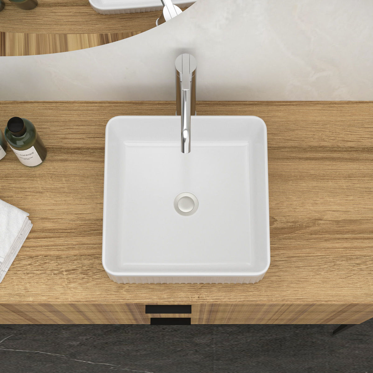 Modern Ceramic Rectangular Vessel Bathroom Sink, photo 12 of 20
