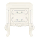 Carved Nightstand With 2 Drawers, Bedside Table - White by HouseOfZazla