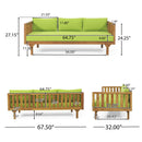 Claremont - 3 Seater Daybed Teak Acacia Wood Water Resistant Cushions