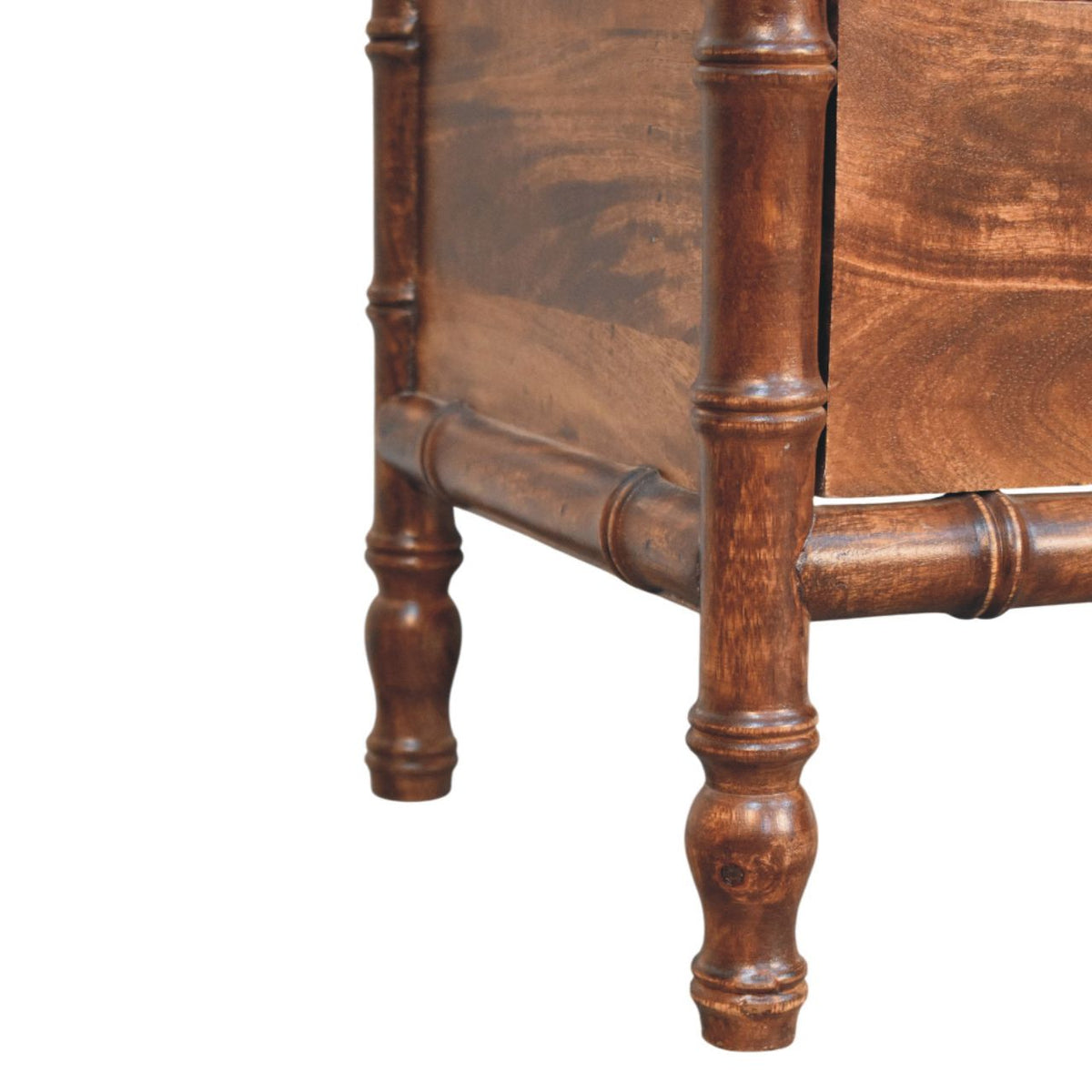 Solid Wood Bamboo Frame Nightstand in Roasted Almond, photo 5 of 7