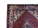 4x6 Antique Rug Handmade Wool Rug Organic Dyes Red Ivory Red Tribal Rug Boho Rug