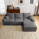 L Shaped Sectional Sofa, Full Compression 3 Seater Cloud Couch With Chaise by HouseOfZazla