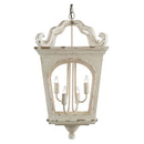 4 Light Wood Chandelier, Hanging Light Fixture With Adjustable Chain For Kitchen, Bulb Not Included - Cream White by HouseOfZazla