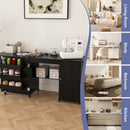 57.5" Foldable Sewing Machine Table with Storage & Casters