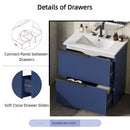 Fluted Bathroom Vanity With Ceramic Sink, Freestanding Cabinet by HouseOfZazla