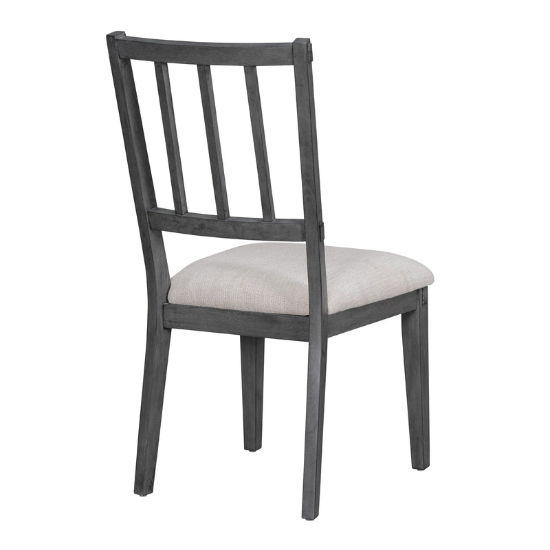 5-Piece Dining Table Set, 44" Round Dining Table with Curved Bench & Side Chairs for 4-5 People for Dining Room and Kitchen (Grey)