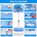 2 In 1 Poolside Basketball Game Set Pool Basketball Goal Indoor Outdoor Kids Basketball Court Water Basketball Toy with 2 Balls Gift for Boys Girls Ag