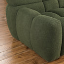 87.4 length, 35.83" deepth, human body structure for USA people, marshmallow sofa,boucle sofa, 3 seater, OLIVE GREEN BOUCLE