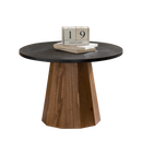 Round Coffee Table - Sturdy Pedestal Wooden Tea Table for Living Room