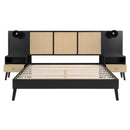 Bed Frame With 2 Nightstands Elegant Design With Lamps