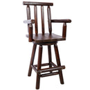 Rustic Bar Stool, Fir Wood Construction, Wide Armrest by HouseOfZazla