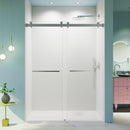 Frameless Double Sliding Shower Door In, Thick Tempered Glass, Reversible Installation by HouseOfZazla