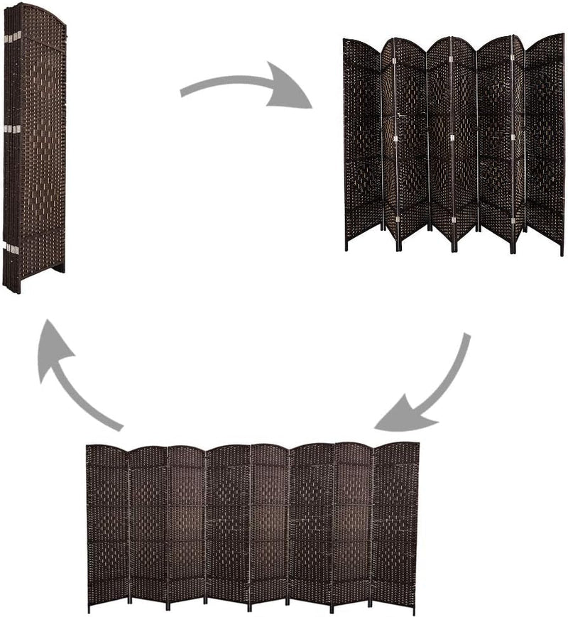 8 Panel Room Divider, Folding Screen