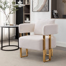 Modern Decorative Chair Teddy Fleece Upholstered And Metal Foot by Unique Piece Furniture