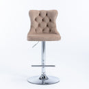Swivel Barstools Adjusatble Seat Height From 25-33", Modern Upholstered Base Bar Stools With Backs Comfortable Tufted For Home Pub And Kitchen Island (Set of 2)