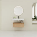 Wall Mounted Bathroom Vanity With Resin Sink And Soft Close Drawer In Imitative - Imitative Oak by HouseOfZazla