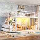 Twin Over Twin Bunk Bed with Storage Shelves and Drawers by HouseOfZazla