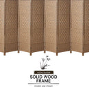 8 Panel Folding Room Divider Privacy Screen,  Home Decor Weave Fiber Double Hinges -Natural