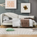 Upholstered Daybed With Headboard And Armrest, Support Legs by HouseOfZazla