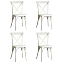 4-Pack Resin X-Back Chair, Mid Century Chair Modern Farmhouse Cross Back Chair for Kitchen, Lime Wash