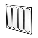 Large 4 Oval Wall Mirror With Square Frame, Home Decor For Living Room, Bedroom, Entryway, Office - Black by HouseOfZazla