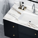 Elegant Vanity Top With Undermount Sink And Backsplash, Sintered Stone by HouseOfZazla