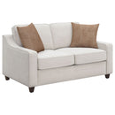 Mahaffey - 2 Piece Track Arm Living Room Set - Beige by HouseOfZazla