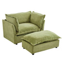Modern Cozy Upholstered Armchair Sofa With Movable Ottoman by HouseOfZazla