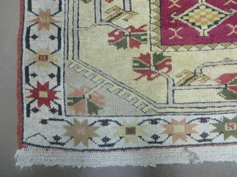 3' X 5' Vintage Handmade Turkish Turkey Oushak MILAS Wool Accent Rug Carpet Nice