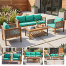 4 Pieces Patio Sofa Set - Outdoor Seating Group for 5