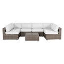 Seating Set With Cushions Handcrafted Wicker Design
