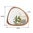 Asymmetrical Wall Mirror Wooden Framed Mirror Large Sized Dressing Mirror, For Living Room, Bedroom, Bathroom, Hallway Or Entry Way - Natural Wood by Unique Piece Furniture