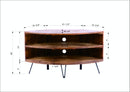 Fan Shape Reclaimed Wood Corner Media Table For Living Room Wise Use Your Space - Natural by HouseOfZazla