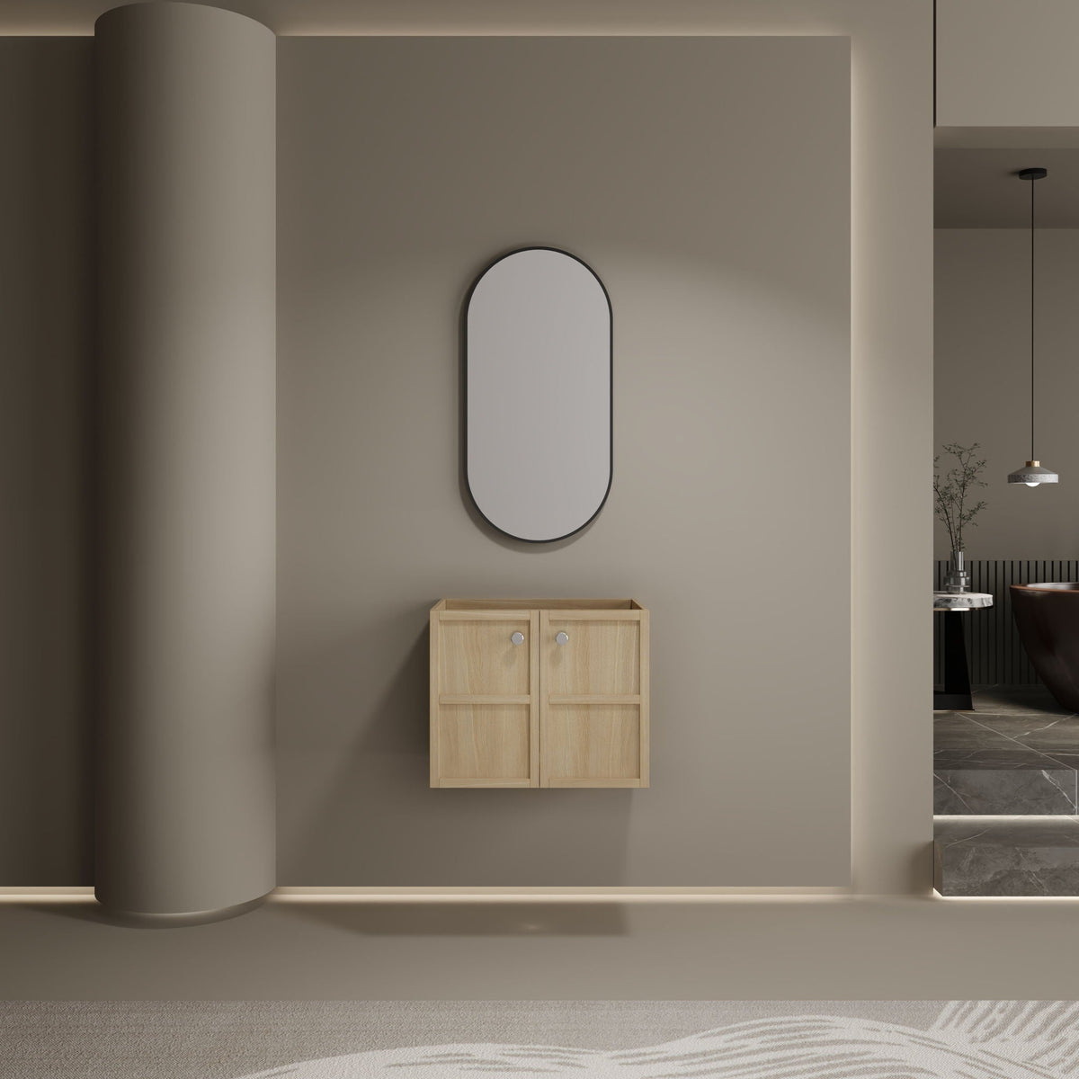 Modern Wall Mounted Bathroom Vanity With Soft Closing Doors, photo 5 of 8
