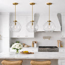 Gleam - Single Light Pendant Lamp With Clear Globe Satin - Antique Brass / Clear / Gold by HouseOfZazla