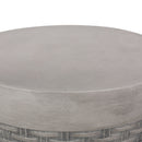 Outdoor Lightweight End Table Round Concrete - Natural by HouseOfZazla
