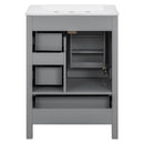 Bathroom Vanity With Sink, Soft Close Door, Double Layer Door Shelf And 3 Drawers - Gray by HouseOfZazla