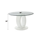 Larry - Glass Top Round Dining Table - White High Gloss by Unique Piece Furniture