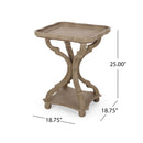 French Country Accent Table With Hourglass Design - Natural by HouseOfZazla