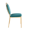 Keyhole - Contemporay / Glam Dining Chair (Set of 2) - Gold / Green by HouseOfZazla
