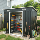 8x4ft Metal Shed with Sliding Door and Air Vents by HouseOfZazla