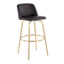 Toriano - Contemporary Fixed Height Barstool With Swivel And Round Footrest (Set of 2) by HouseOfZazla