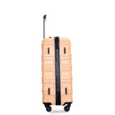 3 Piece Luggage Sets PC Lightweight & Durable Expandable Suitcase with Two Hooks, Spinner Wheels, TSA Lock, (21/25/29) Peach