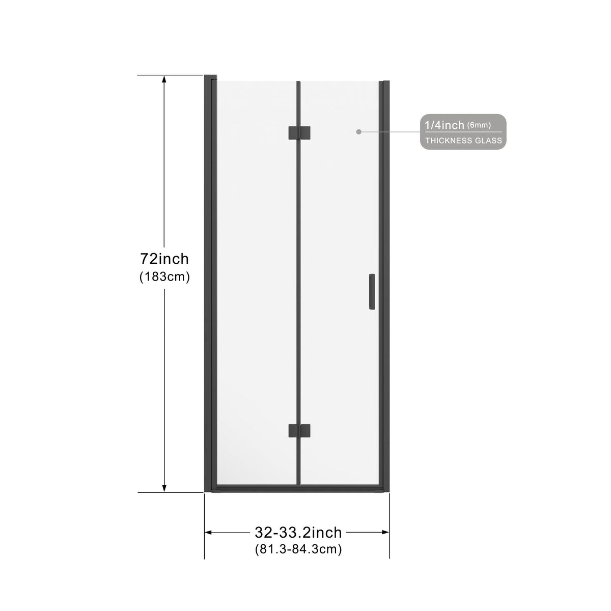 Bifold Frameless Shower Door With Tempered Clear Glass, photo 8 of 21