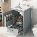 20" Bathroom Vanity with Sink, Storage Rack, and Soft Closing Door - Grey by HouseOfZazla