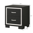 2 Drawer Bedroom Nightstand With Handles - Black by HouseOfZazla
